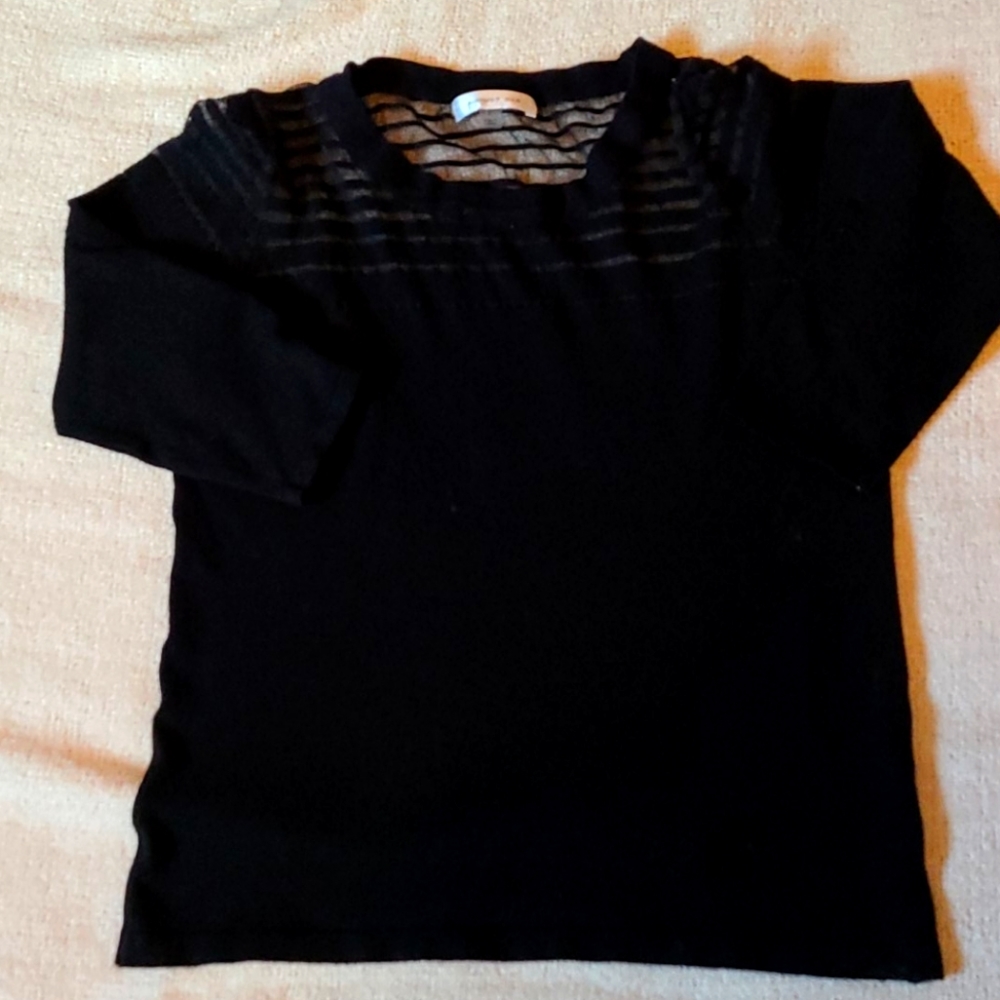 August Silk- Mesh Sweater- Black- Large